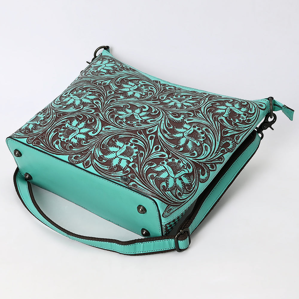 ADBGZ898 Hand-Tooled Genuine Leather Western Messenger Bag