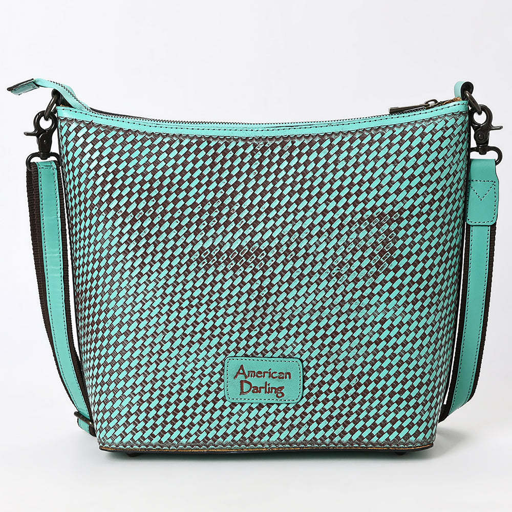 ADBGZ898 Hand-Tooled Genuine Leather Western Messenger Bag