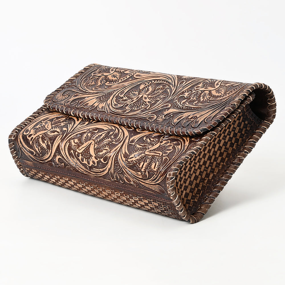 ADBGZ899 Hand-Tooled Genuine Leather Western Clutch Wallet