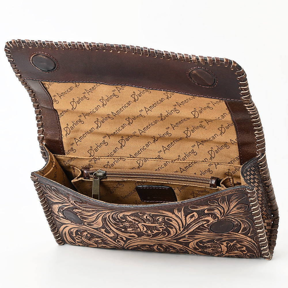 ADBGZ899 Hand-Tooled Genuine Leather Western Clutch Wallet