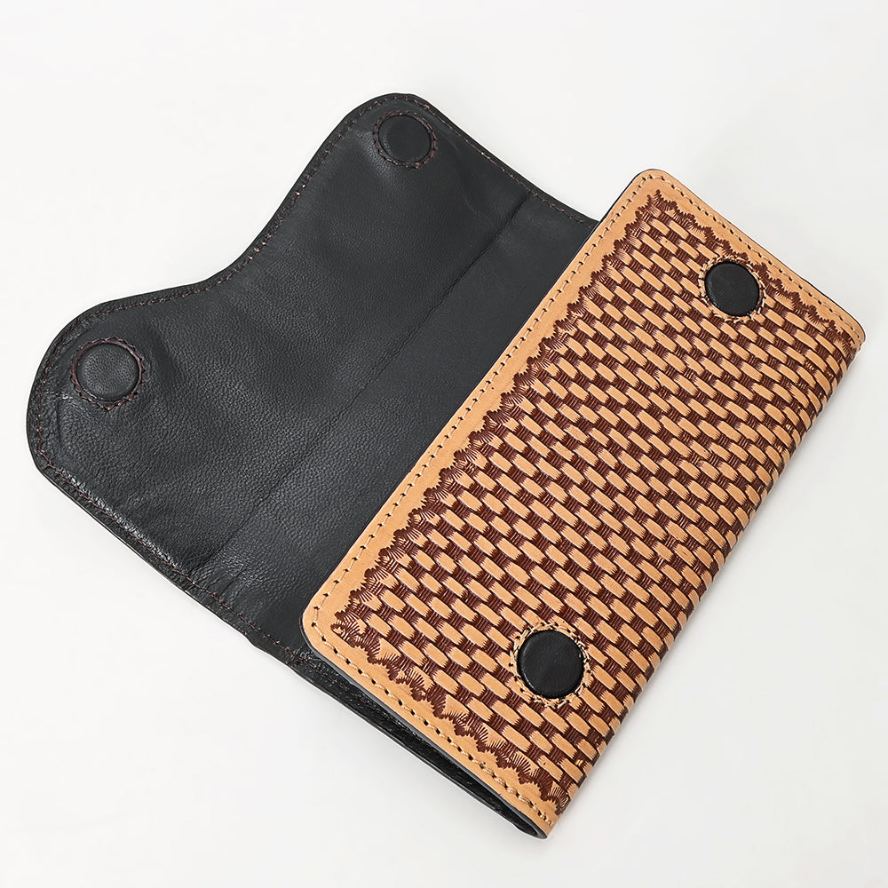 ADBGZ901 Hand-Tooled Genuine Leather Western clutch with Curved Flap