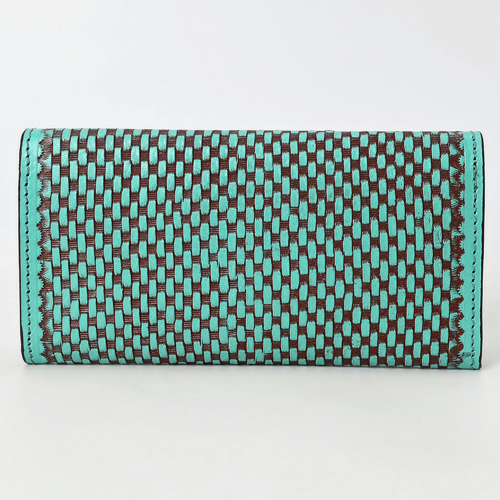 ADBGZ901 Hand-Tooled Genuine Leather Western clutch with Curved Flap