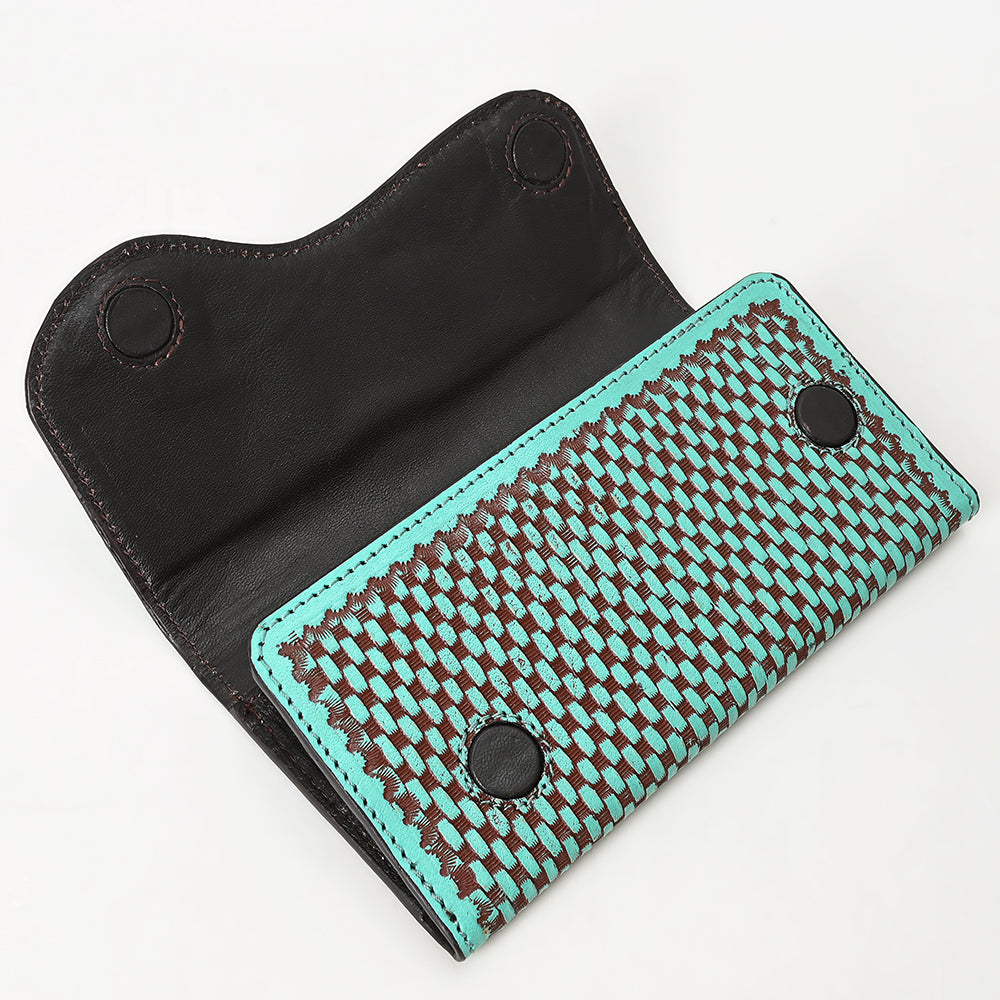 ADBGZ901 Hand-Tooled Genuine Leather Western clutch with Curved Flap