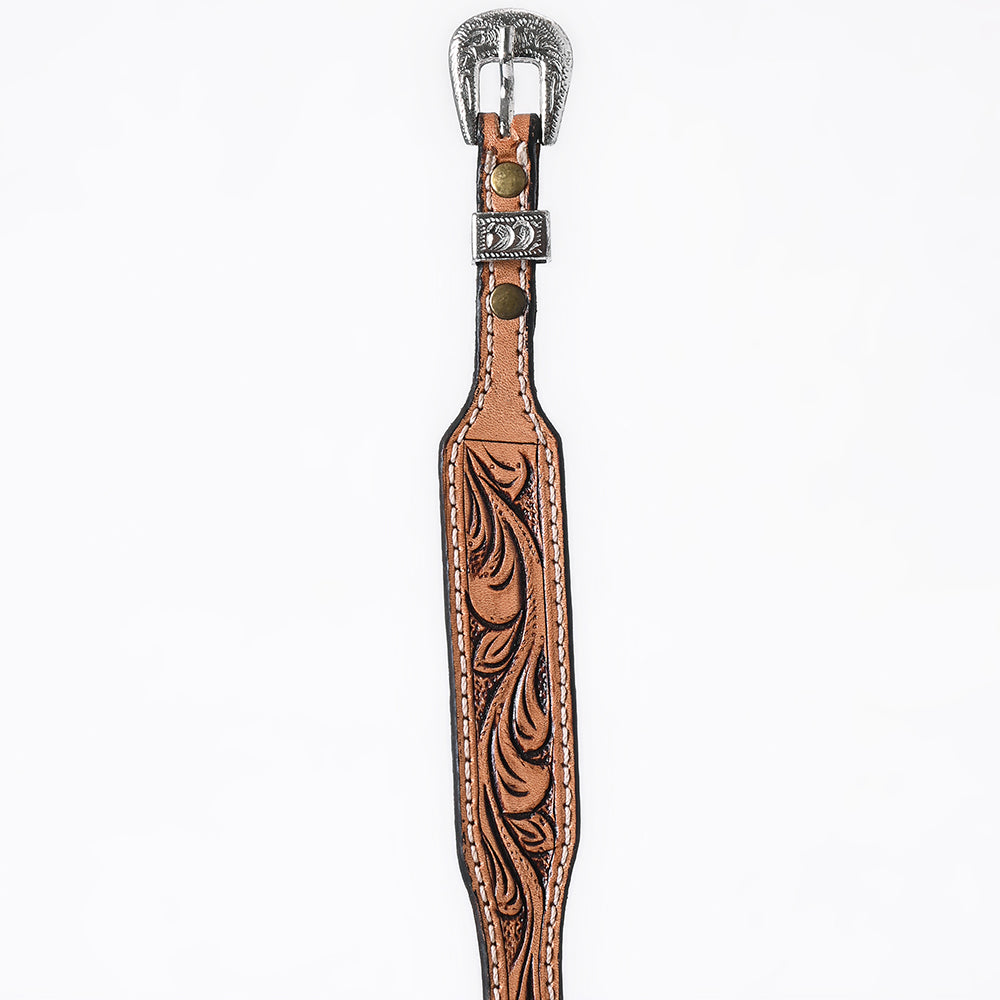 ADHTBR119 Hand tooled Genuine American Leather Hatband Unisex