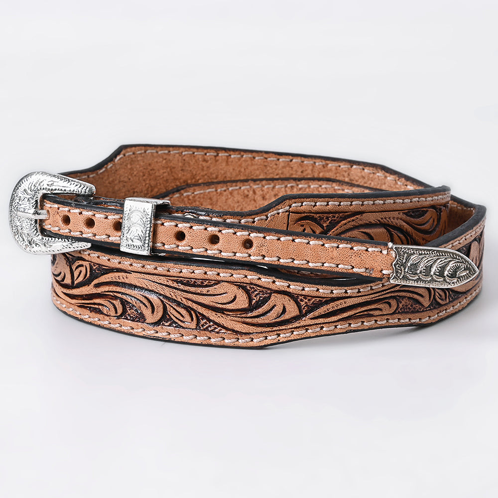 ADHTBR119 Hand tooled Genuine American Leather Hatband Unisex