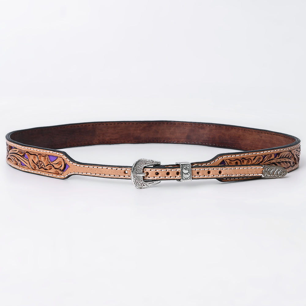 ADHTBR120 Hand tooled Genuine American Leather Hatband Unisex