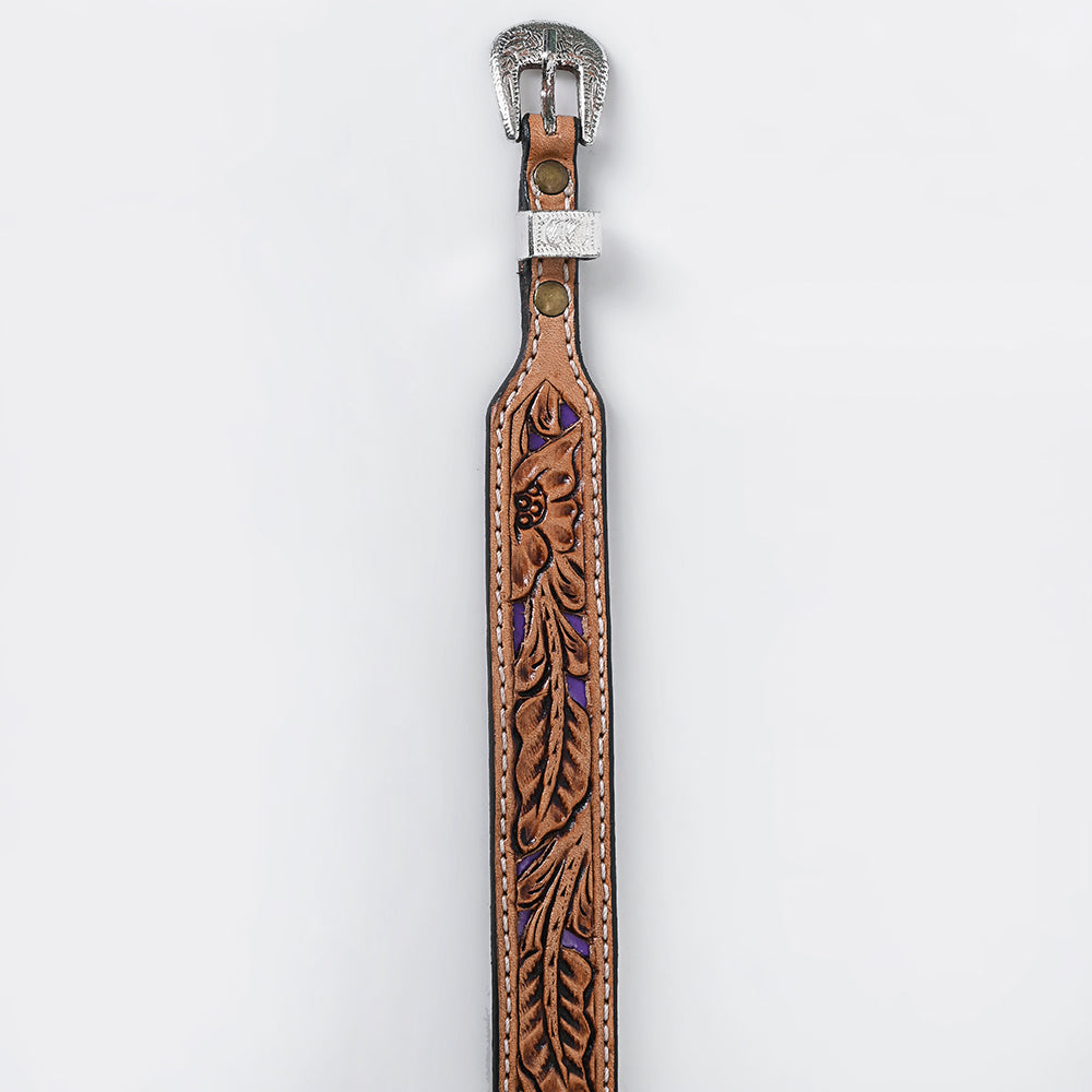 ADHTBR120 Hand tooled Genuine American Leather Hatband Unisex