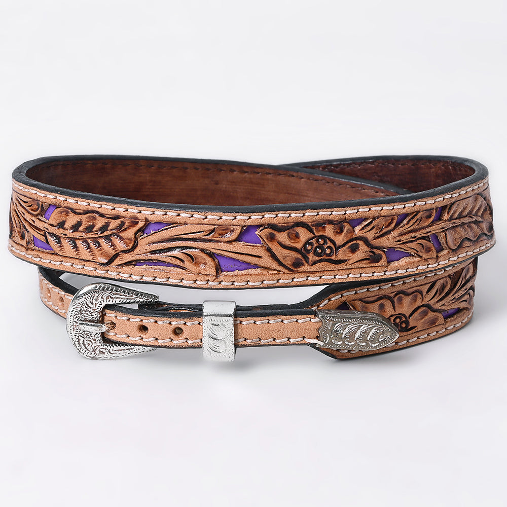 ADHTBR120 Hand tooled Genuine American Leather Hatband Unisex