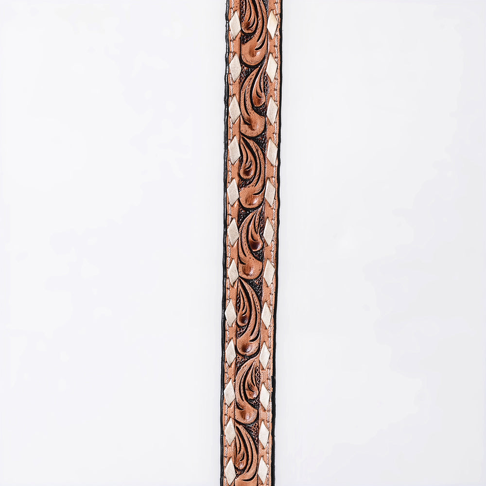 ADHTBR121 Hand tooled Genuine American Leather Hatband Unisex