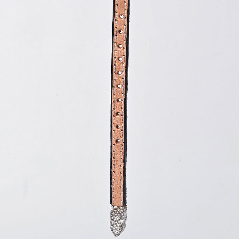 ADHTBR121 Hand tooled Genuine American Leather Hatband Unisex