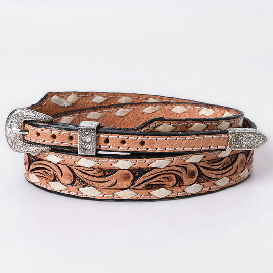 ADHTBR121 Hand tooled Genuine American Leather Hatband Unisex