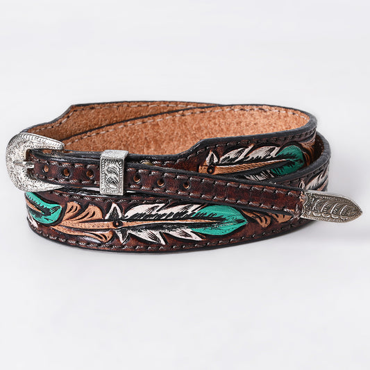 ADHTBR124 Hand tooled Genuine American Leather Hatband Unisex