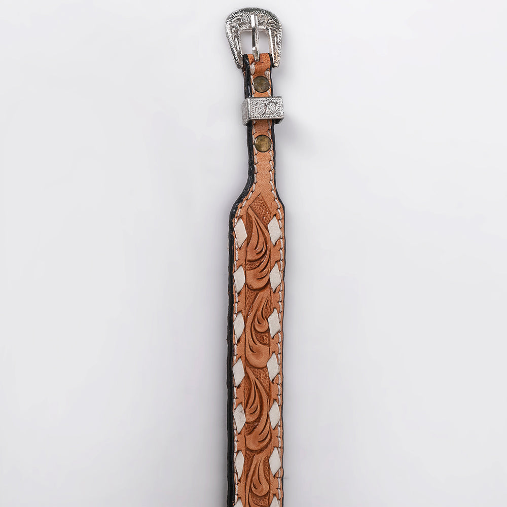 ADHTBR127 Hand tooled Genuine American Leather Hatband Unisex