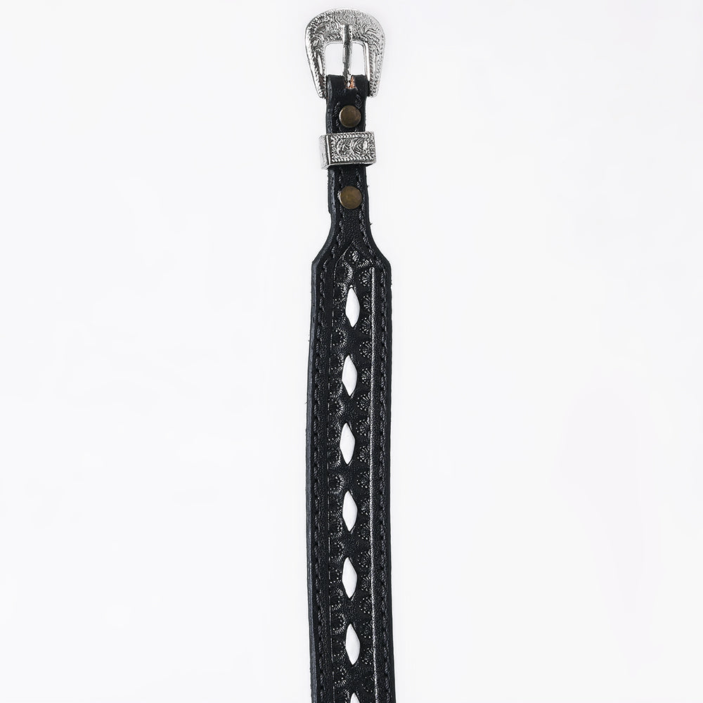 ADHTBR129 Hand tooled Genuine American Leather Hatband Unisex