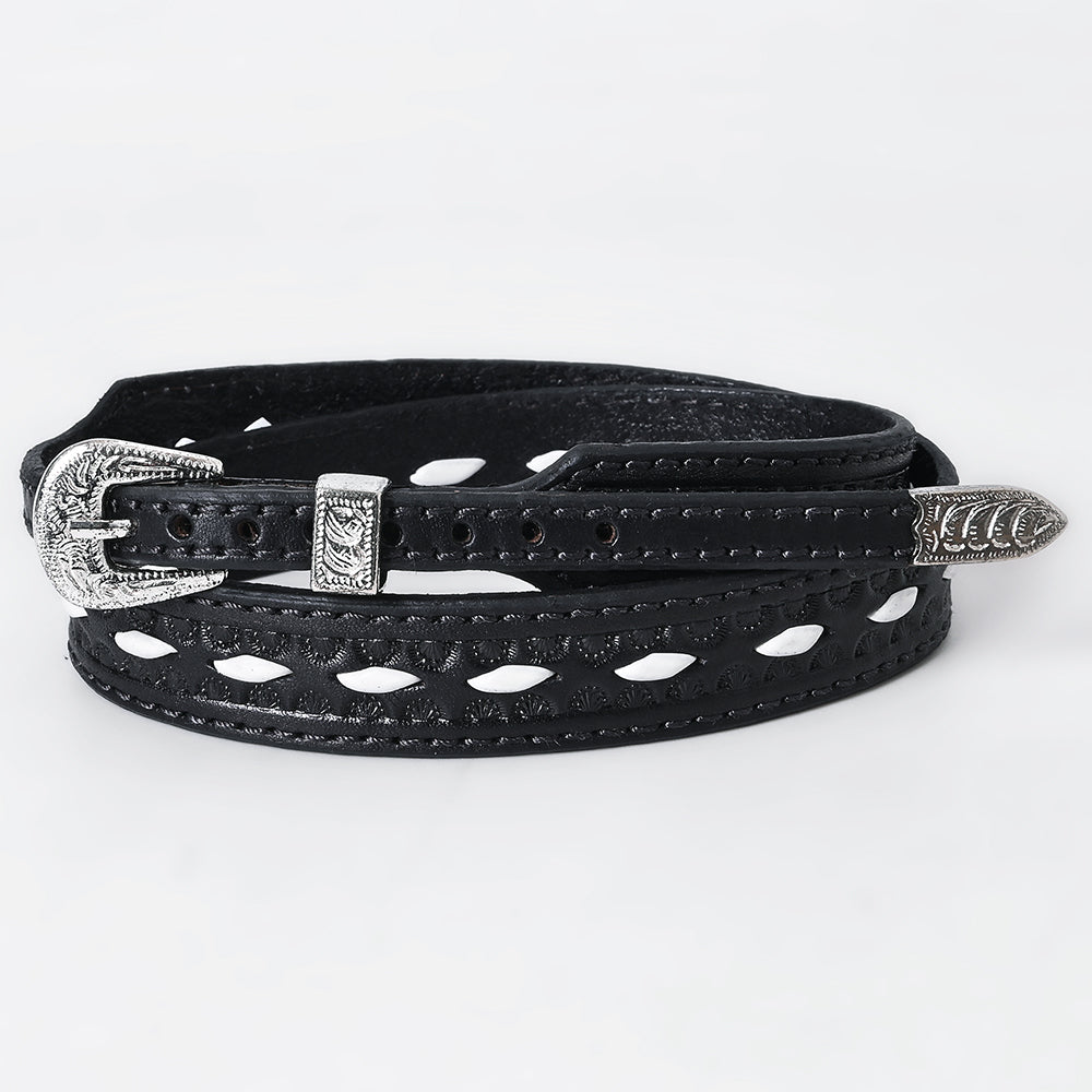 ADHTBR129 Hand tooled Genuine American Leather Hatband Unisex