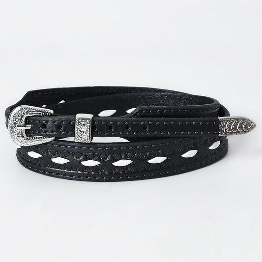 ADHTBR129 Hand tooled Genuine American Leather Hatband Unisex