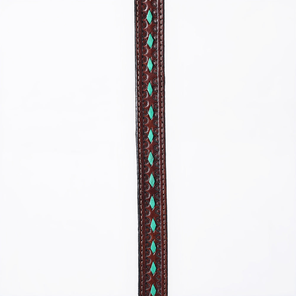 ADHTBR130 Hand tooled Genuine American Leather Hatband Unisex