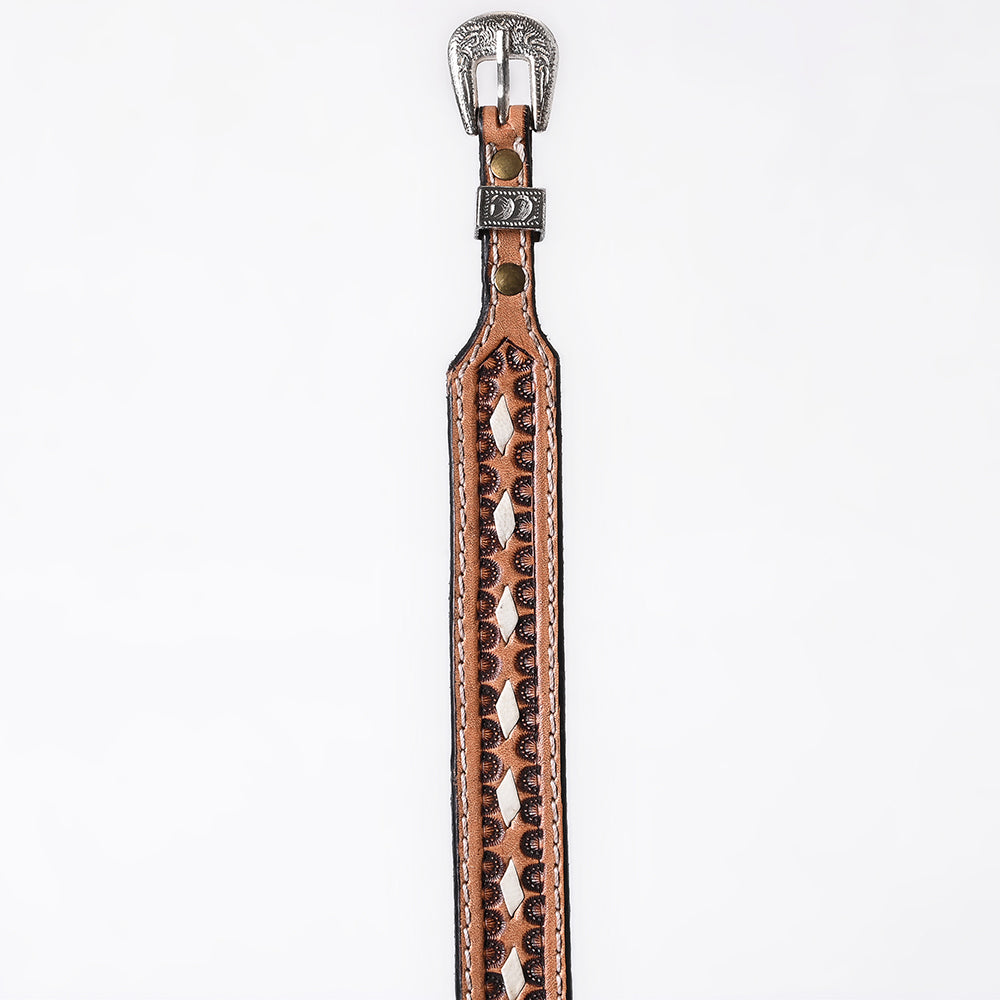 ADHTBR131 Hand tooled Genuine American Leather Hatband Unisex