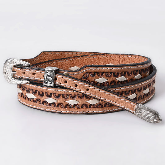 ADHTBR131 Hand tooled Genuine American Leather Hatband Unisex