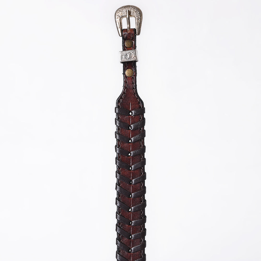 ADHTBR133 Hand tooled Genuine American Leather Hatband Unisex