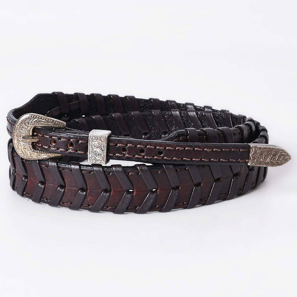 ADHTBR133 Hand tooled Genuine American Leather Hatband Unisex
