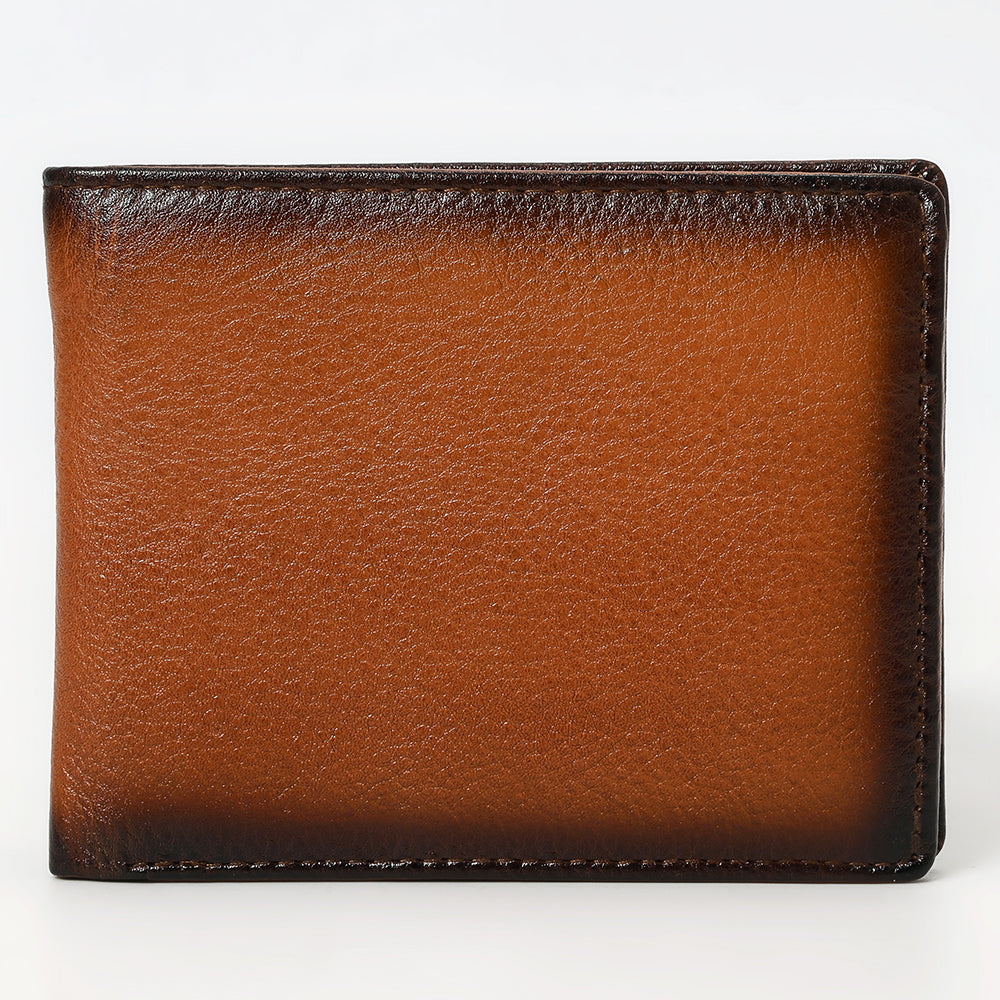 OHM120A Genuine Western Leather Bifold Wallet