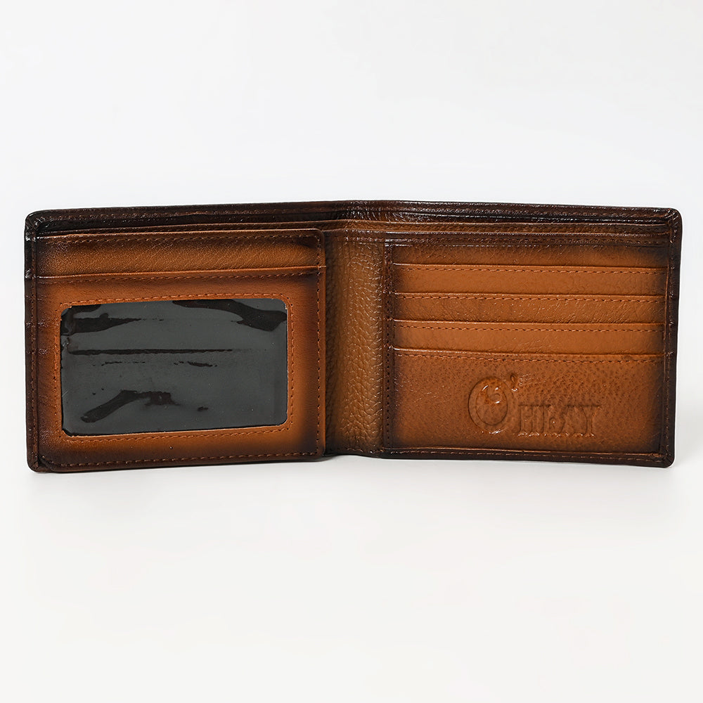 OHM120A Genuine Western Leather Bifold Wallet