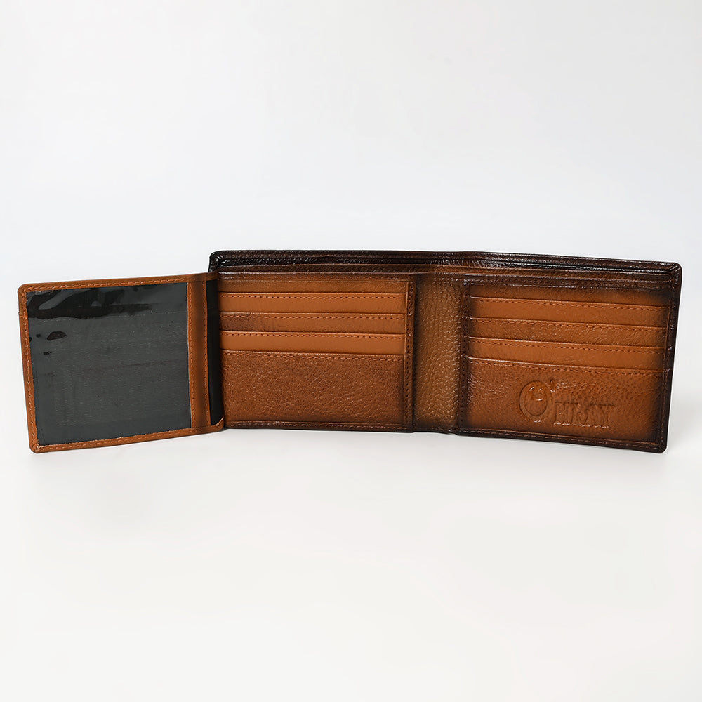 OHM120A Genuine Western Leather Bifold Wallet