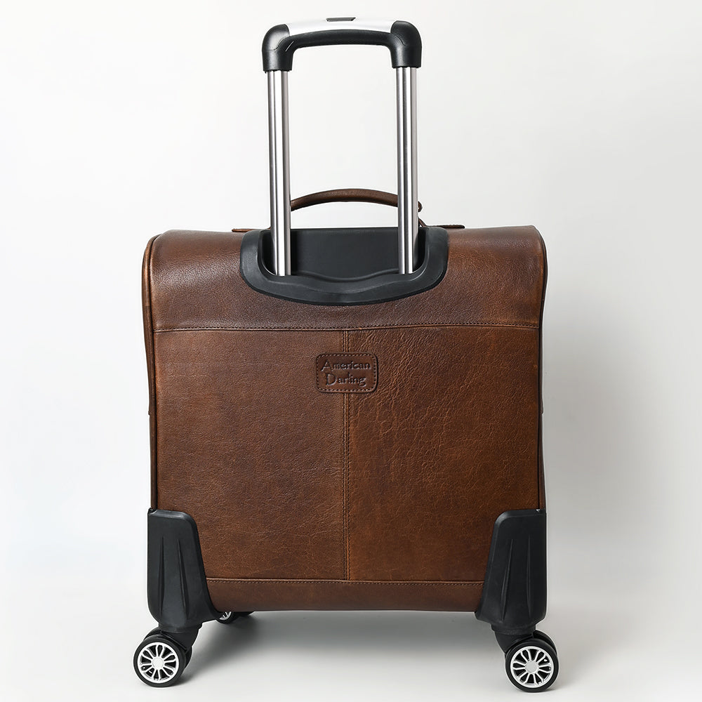 ADBG1570 American Darling Western Leather Travel Case with Hand Tooled Floral and Saddle Blanket