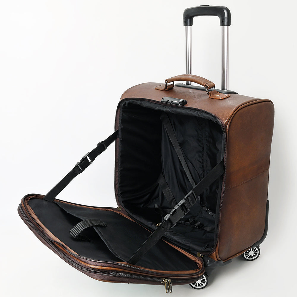 ADBG1570 American Darling Western Leather Travel Case with Hand Tooled Floral and Saddle Blanket