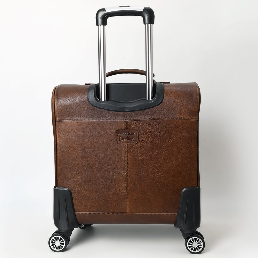 ADBG1569 American Darling Western Leather Travel Case with Hand Tooled Floral Carving Crocodile Embossed