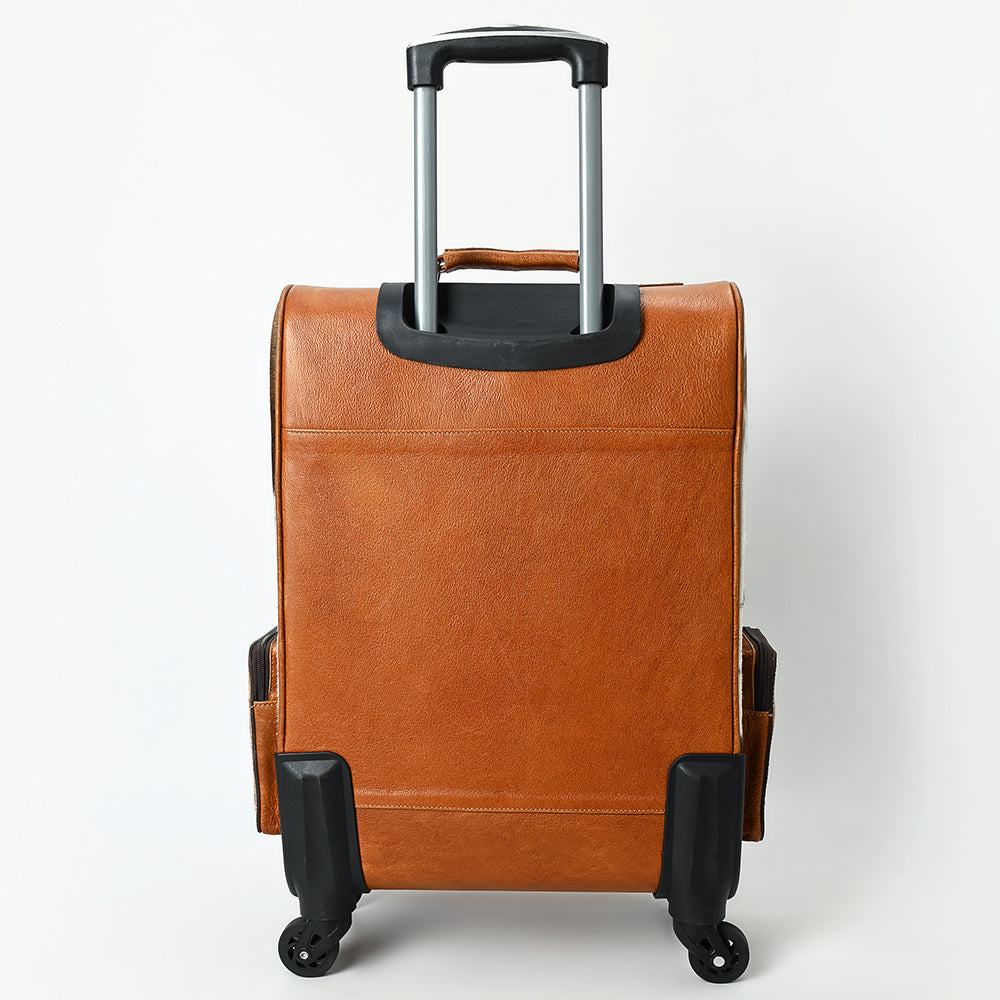 ADBG1639 Western Cowhide Leather Rolling Travel Case - Hand Tooled Luggage by American Darling