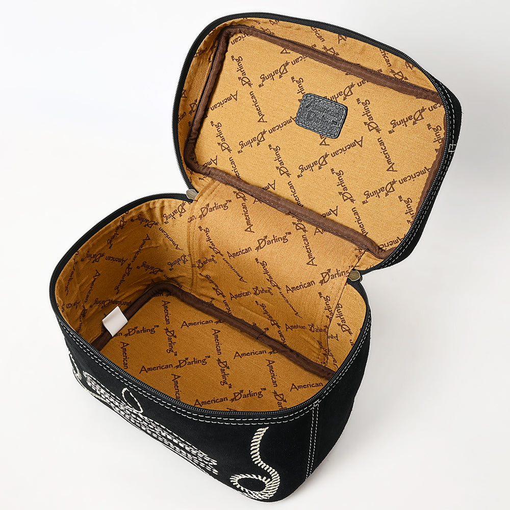ADBGA683 Western Embroidered Vanity Jewelry Case with Handle & Zipper