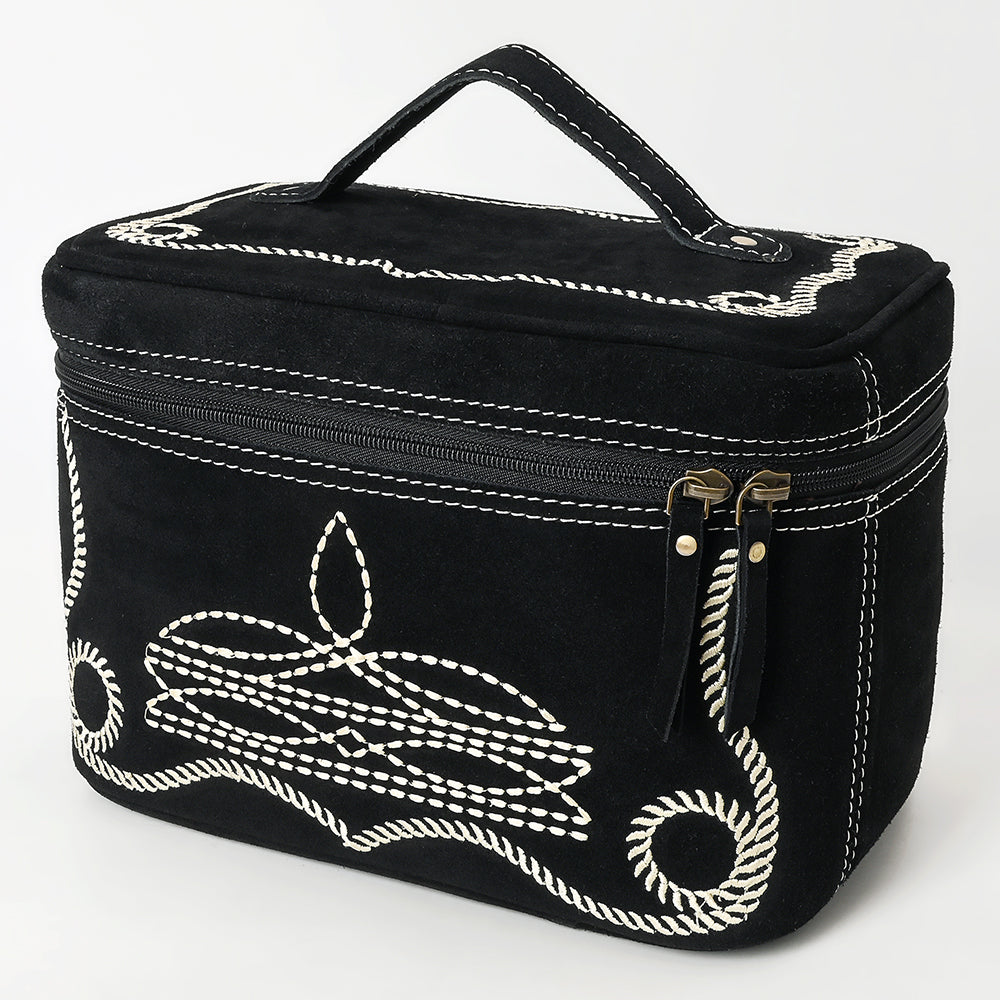 ADBGA683 Western Embroidered Vanity Jewelry Case with Handle & Zipper