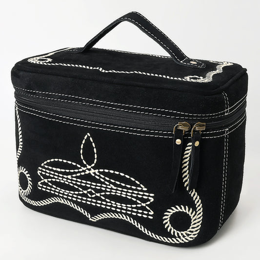 ADBGA683 Western Embroidered Vanity Jewelry Case with Handle & Zipper