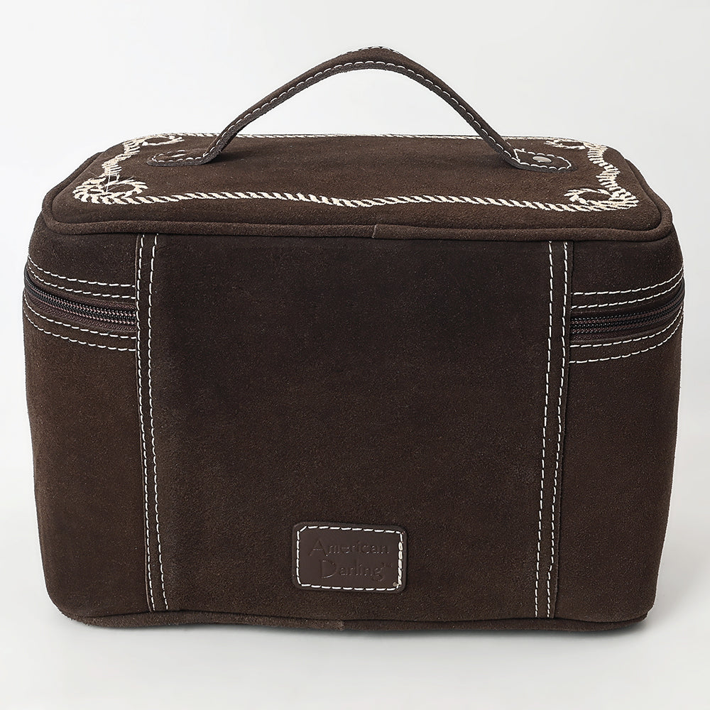 ADBGA683 Western Embroidered Vanity Jewelry Case with Handle & Zipper