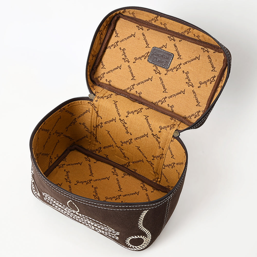 ADBGA683 Western Embroidered Vanity Jewelry Case with Handle & Zipper
