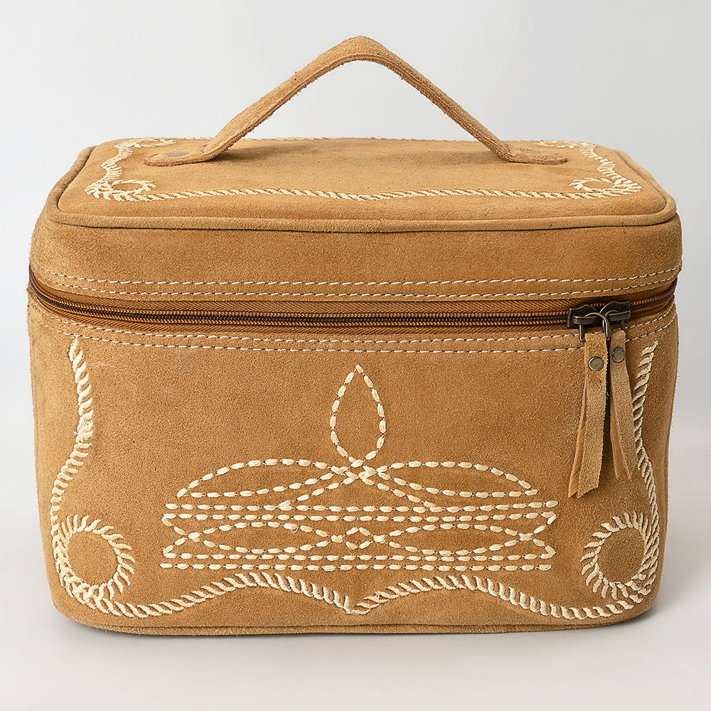 ADBGA683 Western Embroidered Vanity Jewelry Case with Handle & Zipper