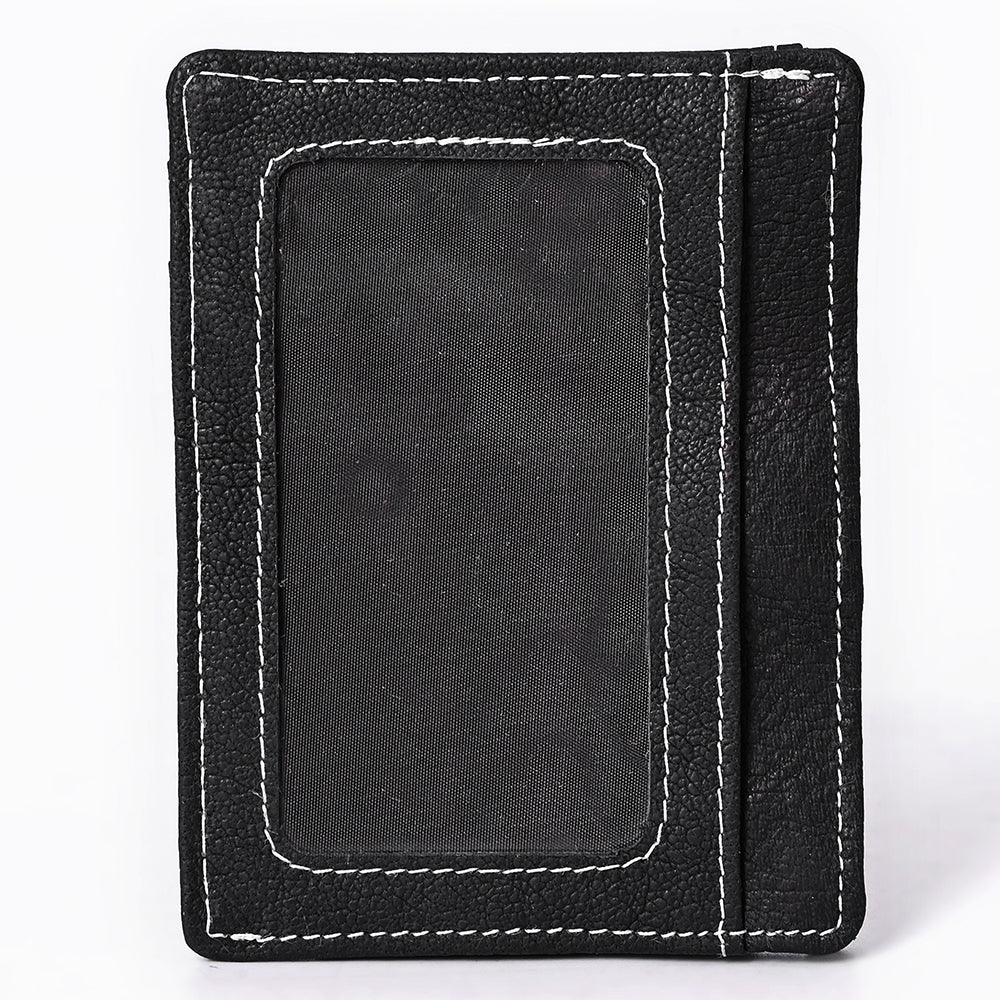 ADCCM108A Black Leather Vertical ID Card Holder - Sleek & Functional