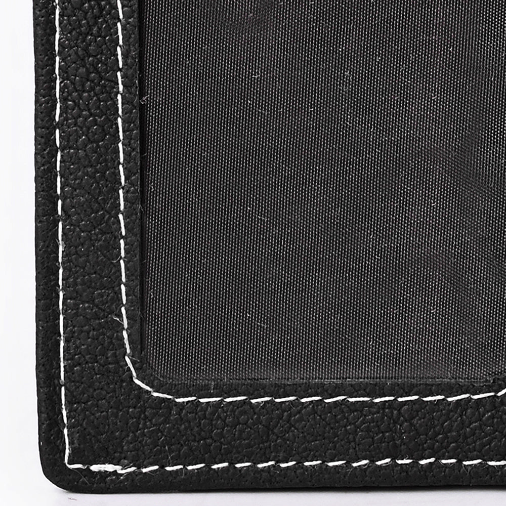 ADCCM108A Black Leather Vertical ID Card Holder - Sleek & Functional