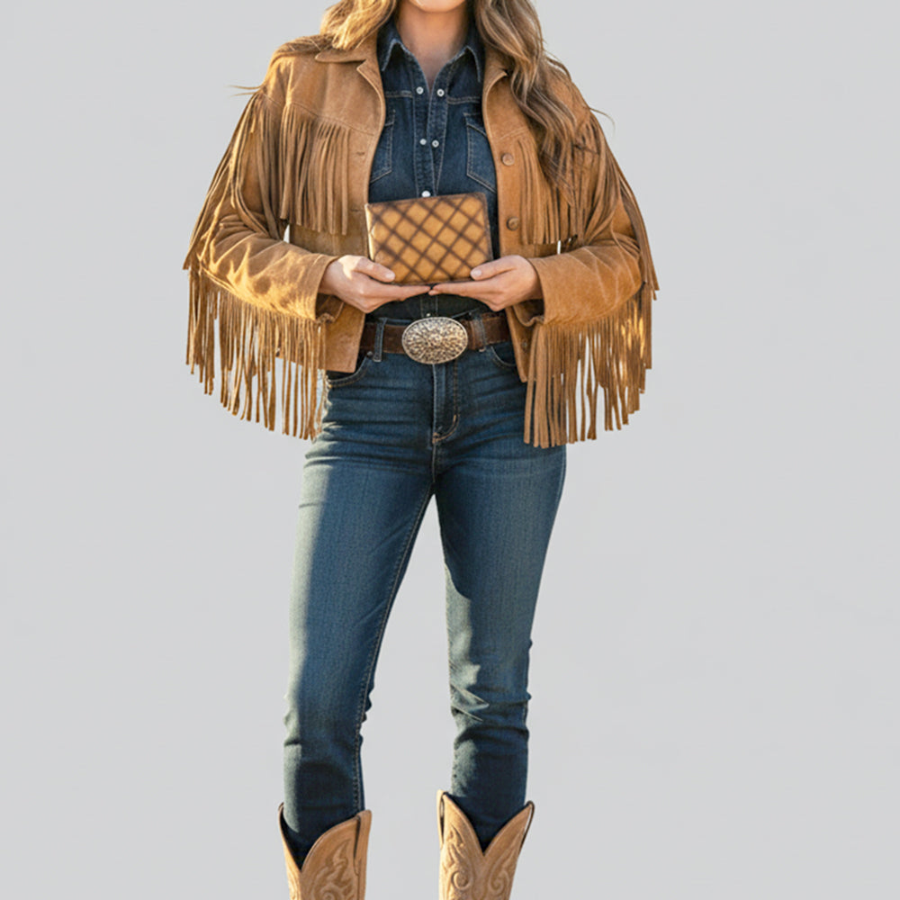 ADBGM529A Quilted Tan Leather Bifold Wallet - Western Mens Handcrafted Slim Wallet