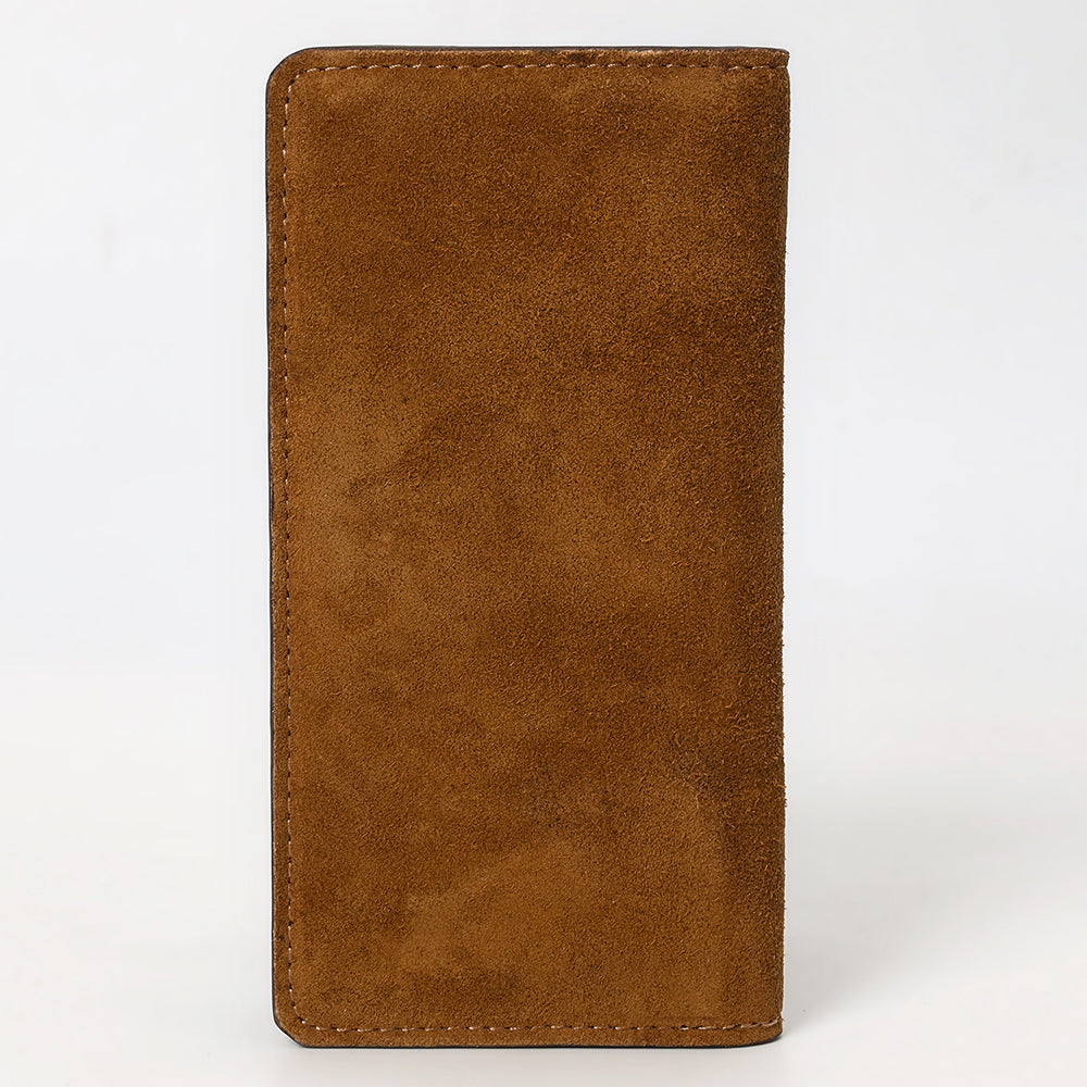 ADBGM530 Genuine suede Rodeo Wallet with White Western Stitching - Long Bifold Cowboy Wallet