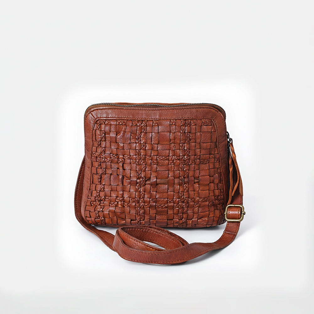 SWM116 Bronzello - Woven Leather Cross Body