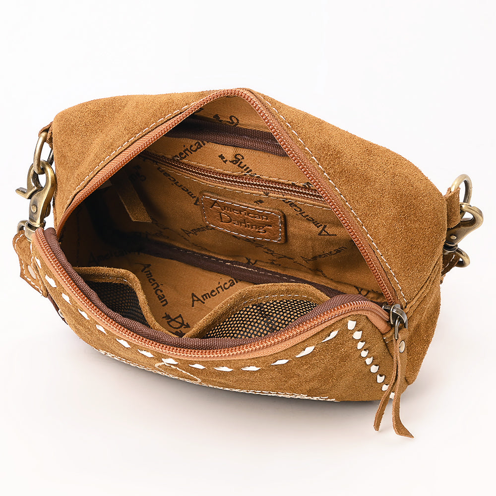 ADBGA710 Genuine suede Camera Bag - Western Stitch Detail with Adjustable Strap