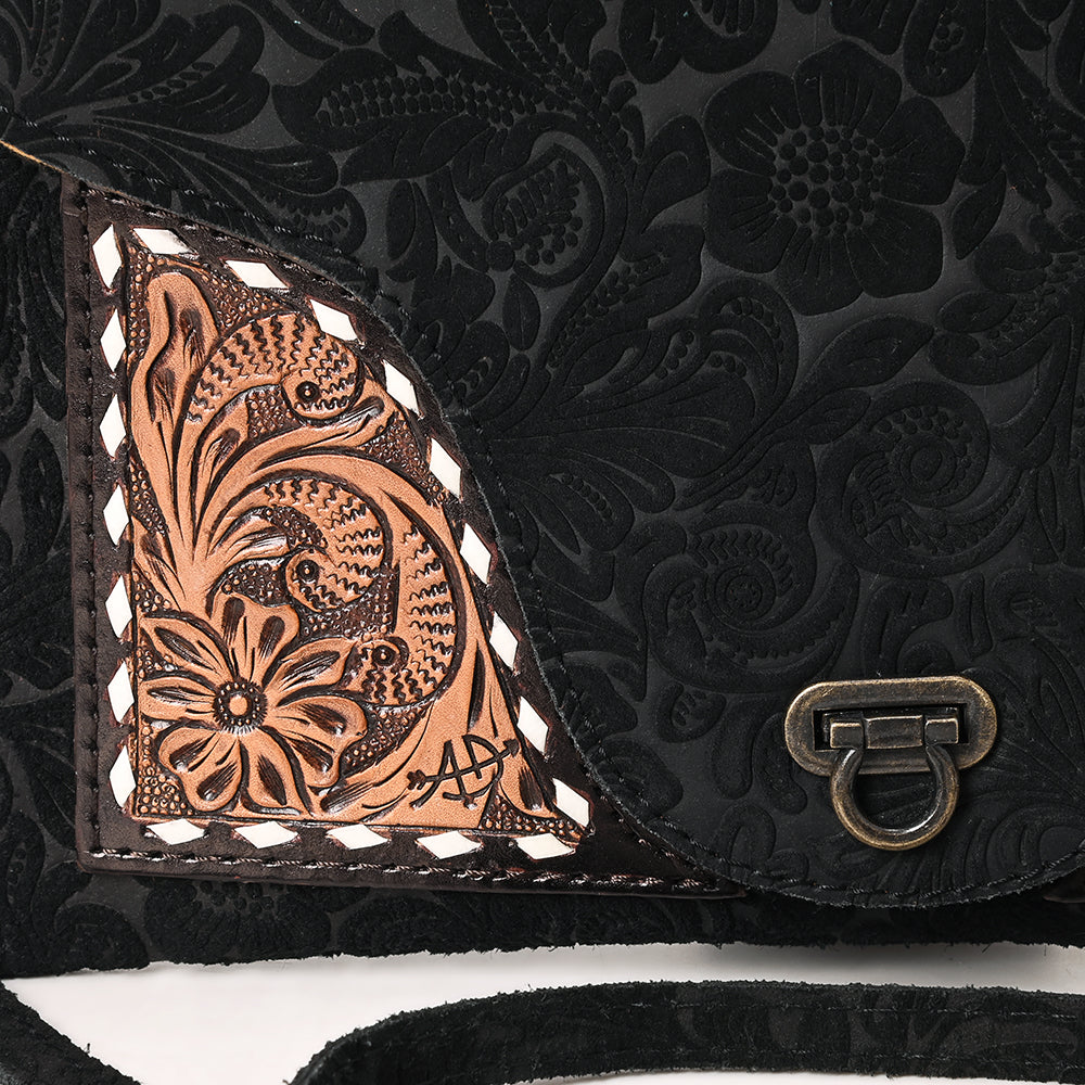 ADBG1641 Tooled Leather Crossbody - Western Handmade Bag by American Darling