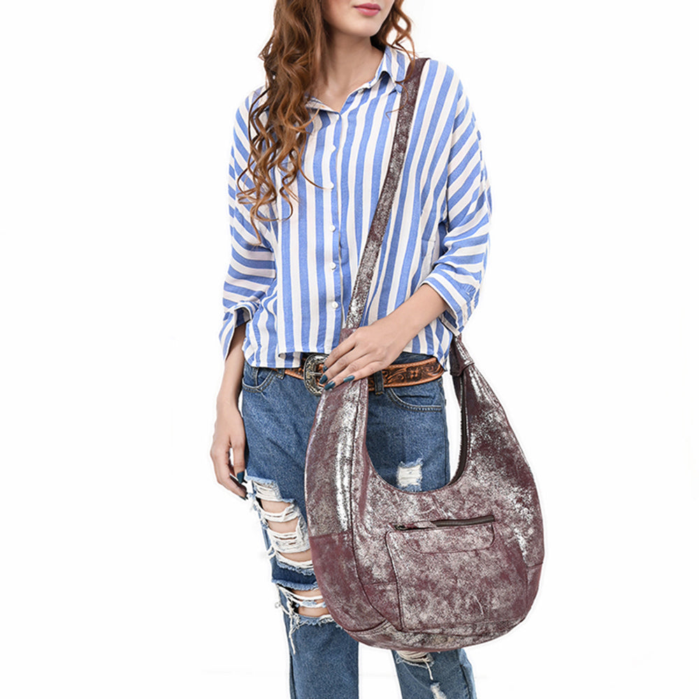 ADBGZ910 Hobo Hair-On Genuine Western Leather Women Bag