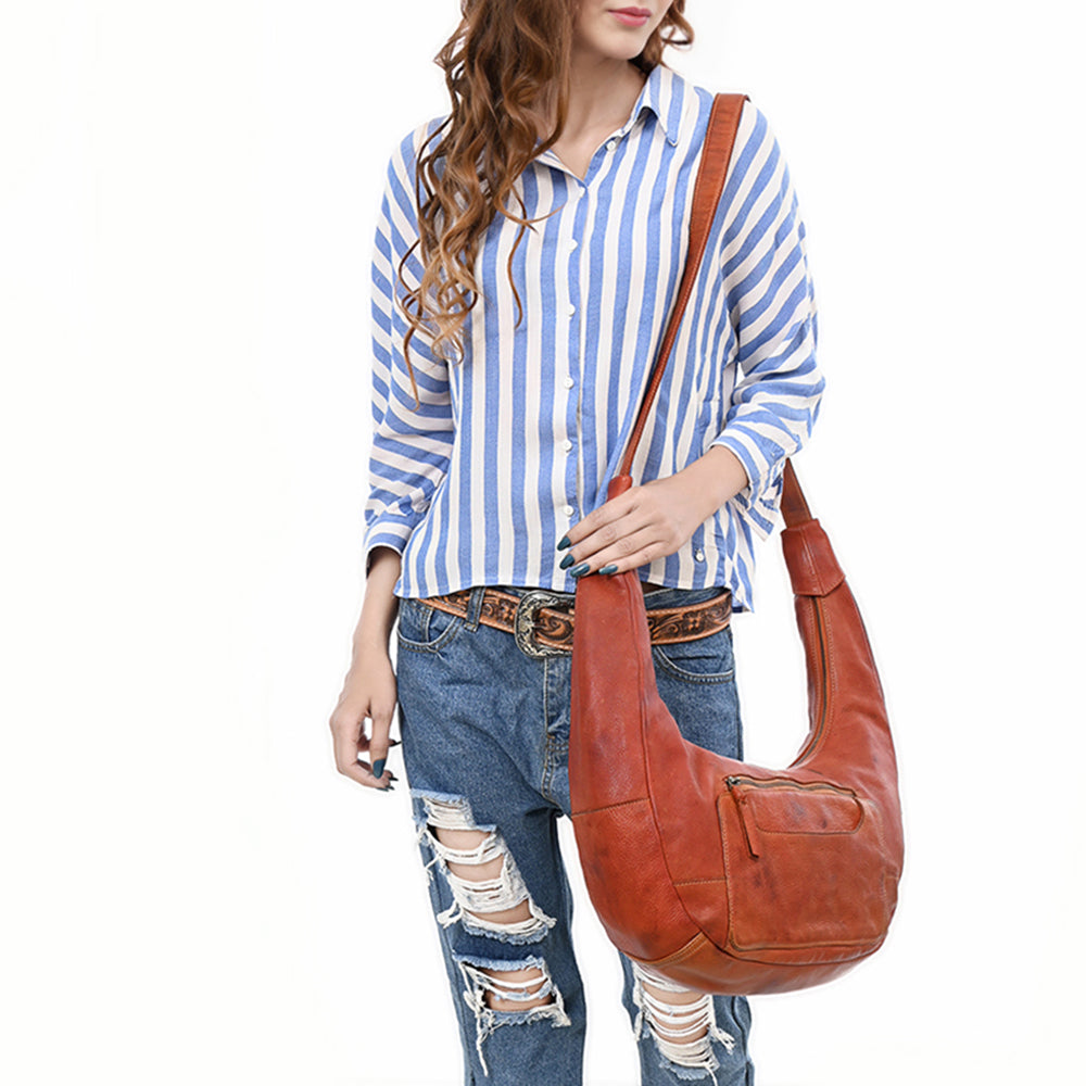ADBGZ910 Hobo Hair-On Genuine Western Leather Women Bag