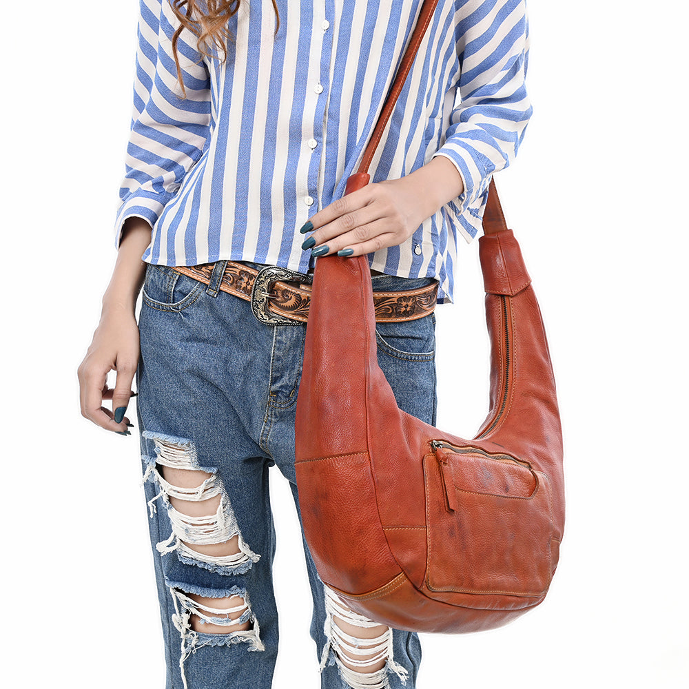 ADBGZ910 Hobo Hair-On Genuine Western Leather Women Bag