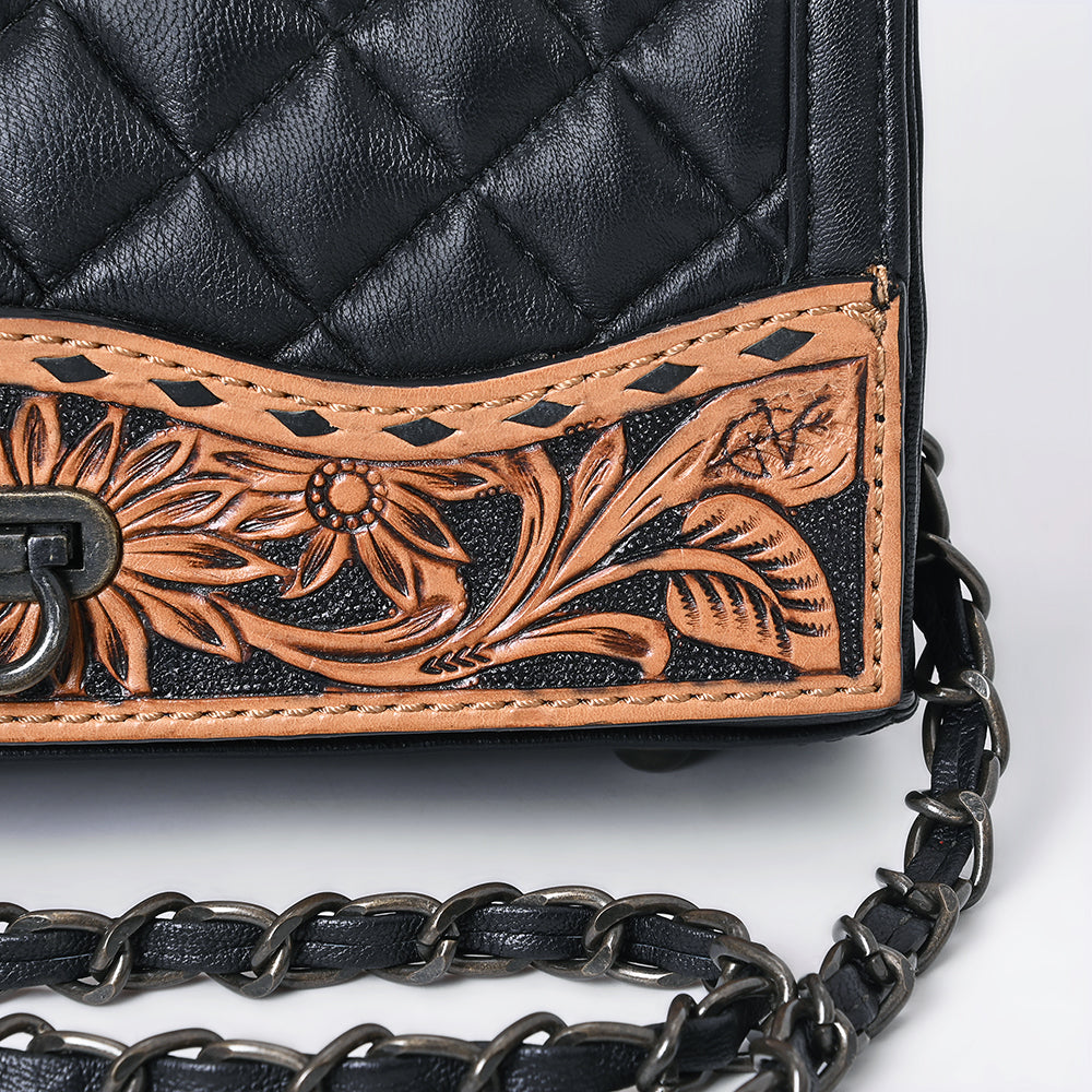 ADBG1685 Tooled Leather Crossbody - Western Handmade Bag by American Darling