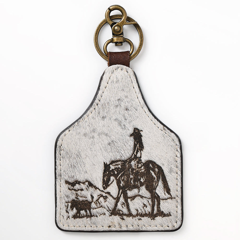 ADKRM140 Hair-On Genuine Leather Keyring Beautiful Horse Print